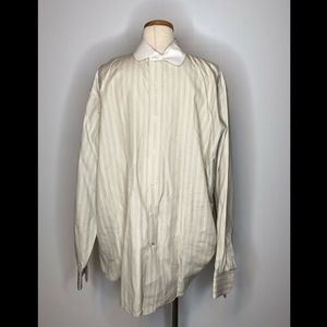 Daniel Cremieux collection beige striped shirt